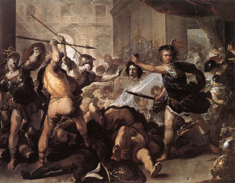 GIORDANO, Luca Perseus Fighting Phineus and his Companions dfhj Spain oil painting art